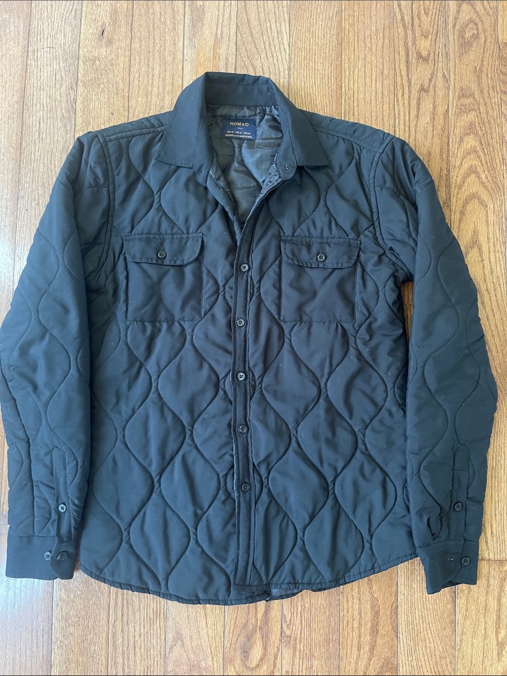 Nomad Black Quilted Shirt Jacket